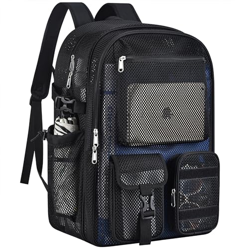 Mesh Backpack for School, 36L Large Heavy Duty Mesh Backpacks for Adults Girls Boys Kids with Inner Laptop Compartment, Mesh Schoolbag for Outdoor Hiking Beach