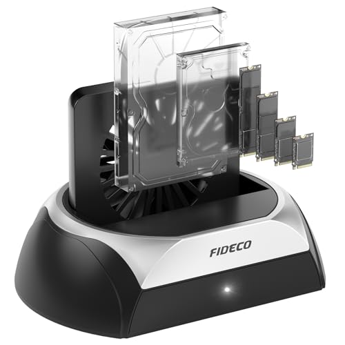 FIDECO Hard Drive Docking Station, M.2 NVMe to USB Adapter with Cooling Fan