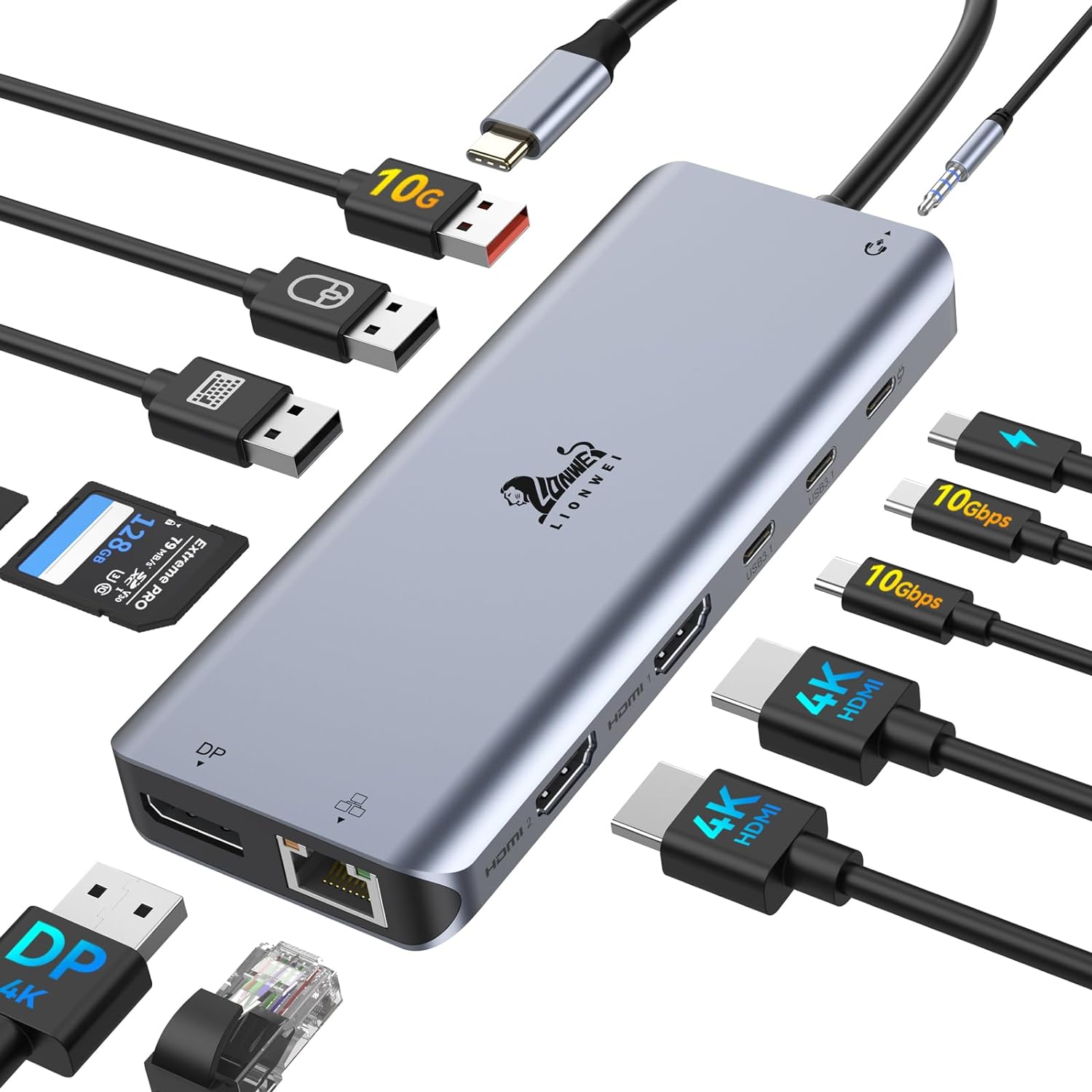 LIONWEI 13-in-1 Laptop Docking Station