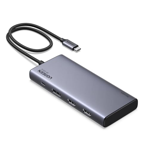 UGREEN 8 in 1 USB C Docking Station with Dual Monitor, 4K Triple Display USBC Hub with 2 HDMI, DP, 2 USB A&C 3.2 Ports, 100W PD, USB-C Dock Compatible for MacBook, Dell, HP, Lenovo, Surface etc