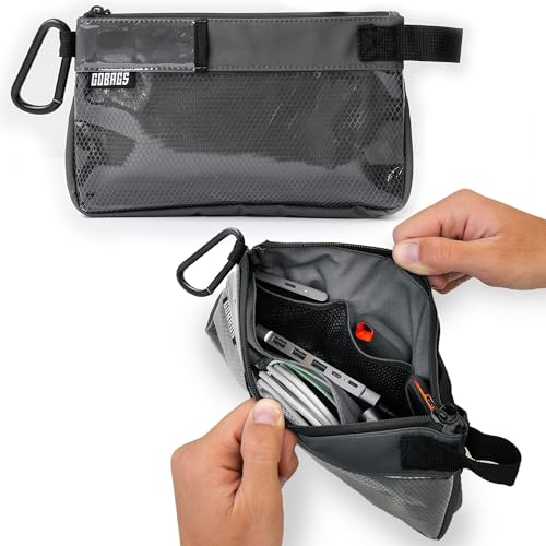 Production Zipper Bags - Electronics & Camera Accessories Bag - Cable organizer, Gear Accessory Pouch, Travel Camera Essentials (Small, Gray, 2 pack)