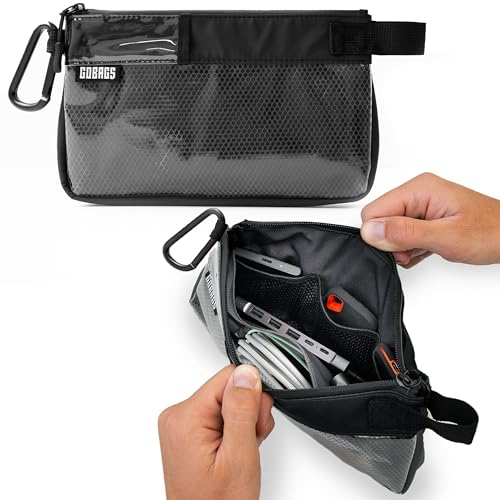 Production Zipper Bags - Electronics & Camera Accessories Bag - Cable organizer, Gear Accessory Pouch, Travel Camera Essentials (Small, Black, 2 pack)