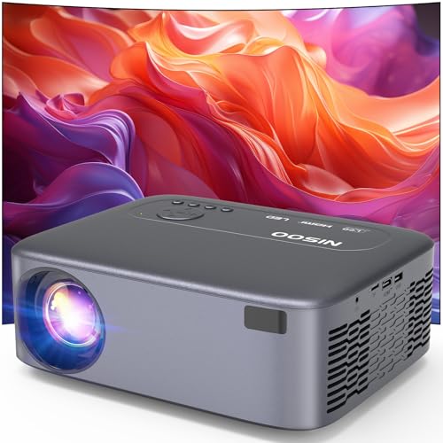 Electric FocusNISOO Native 1080P Projector, 4K Supported Projector with WiFi and Bluetooth, Zoom Function, Outdoor Movie for Phone/Laptop/TV Stick/DVD/USB/HDMI