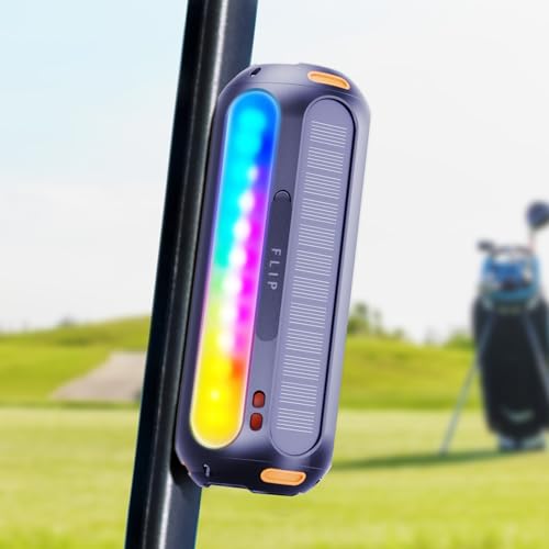 Magnetic Bluetooth Speaker, Golf Speaker with Solar Charging 30H Playtime, 7 Colorful Flashing Lights Outdoor Waterproof Portable Wireless, for Golf Cart Gifts Hiking Camping