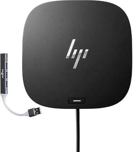 HP USB-C Universal Docking Station Bundle with Docztorm Hub (1 SuperSpeed USB Type-C; 3 USB Type-A; 1 Audio Jack; 2 DisplayPort; 2 HDMI; 1 RJ-45; 1 SuperSpeed USB Type-A for Charging) Made by Targus