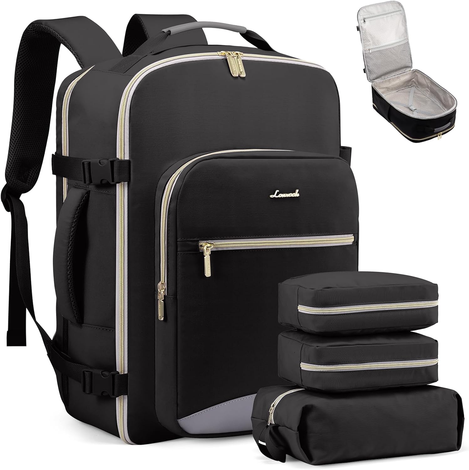 LOVEVOOK Travel Backpack 40L (Black-Grey)