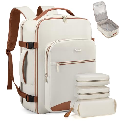 LOVEVOOK Travel Backpack 40L (Beige-Brown)