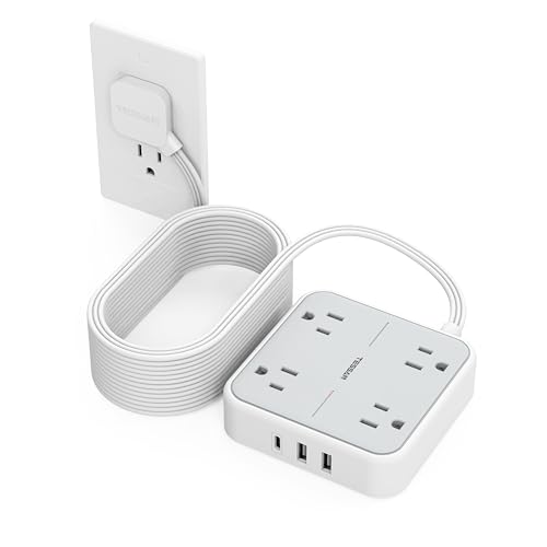 TESSAN 25FT Flat Plug Strip