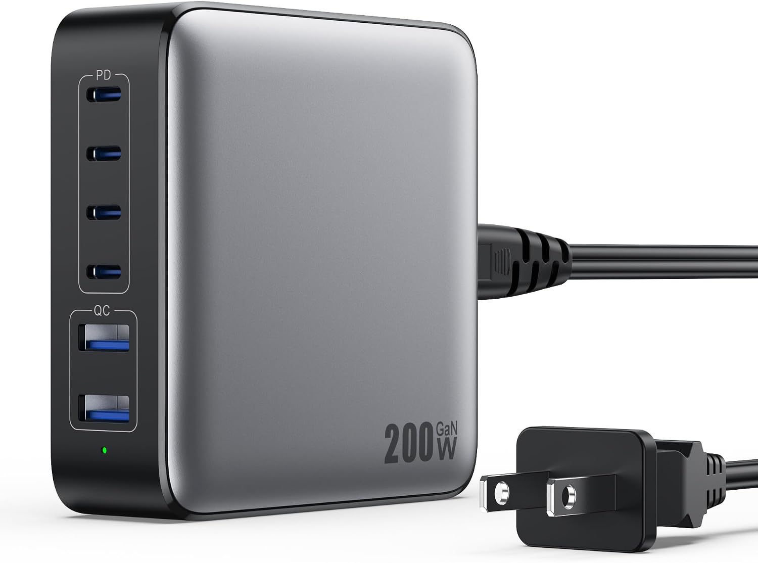 USB C Charger Block 200W, GaN III 6 Port Fast Charging Station Hub