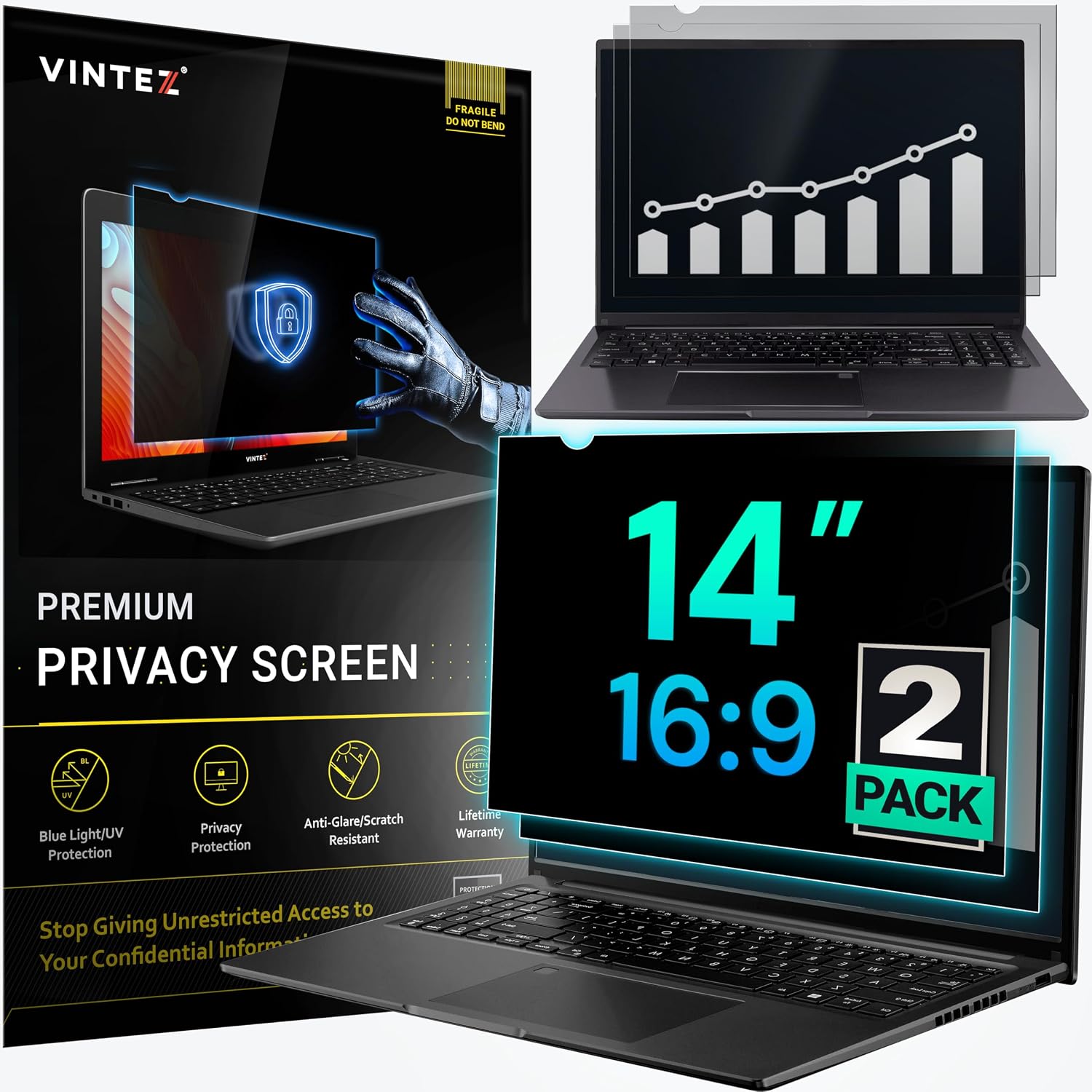 VINTEZ 14" Privacy Screen (2 Pack)