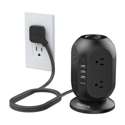 TESSAN 12-in-1 Power Strip Tower