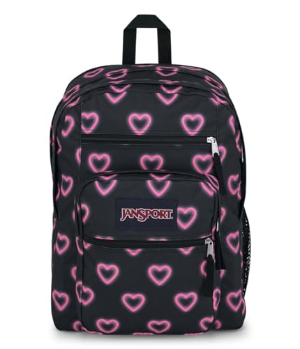 JanSport Laptop Backpack - Computer Bag with 2 Compartments, Ergonomic Shoulder Straps, 15 Laptop Sleeve, Haul Handle - Happy Hearts Black