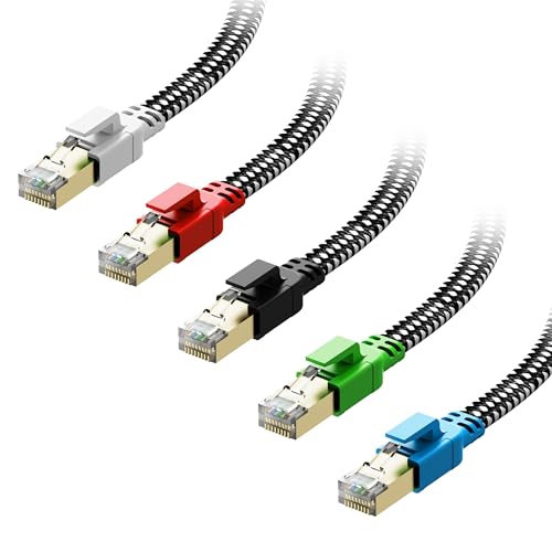 Orbram Cat 8 Ethernet Cable 15 ft 5 Pack