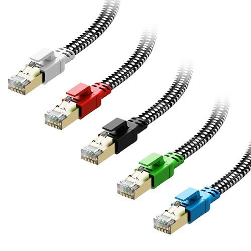 Orbram Cat 8 Ethernet Cable 10 ft 5 Pack