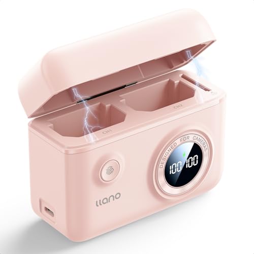 llano NP-FZ100 Camera Battery 18W Fast Dual USB C Charger, Compatible with Sony A7iii, A7R V, A7R IV, Alpha A7C, A9/A9S, A6600,A7R3, ZV-E1, FX3, FX30, Smart Digital Display (Pink)