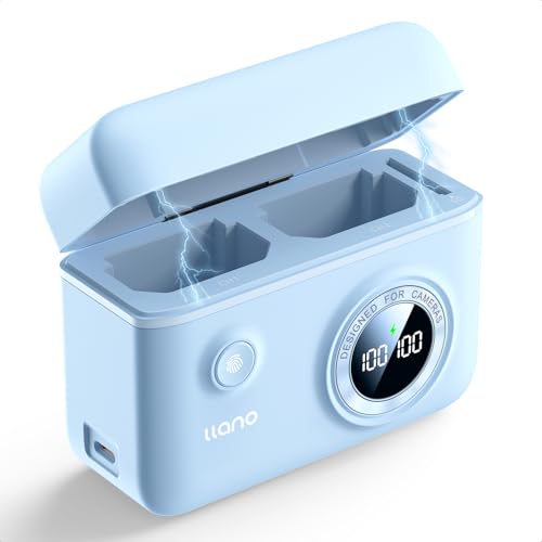 llano NP-FZ100 Camera Battery 18W Fast Dual USB C Charger, Compatible with Sony A7iii, A7R V, A7R IV, Alpha A7C, A9/A9S, A6600,A7R3, ZV-E1, FX3, FX30, Smart Digital Display (Blue)