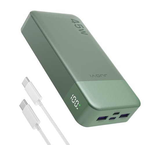 J2621 Power Bank Portable Charger 20000mAh 45W,PD 3.0 QC 4.0 Fast Charging Battery Pack with LED Display,2 USB-C, 2 USB-A for iPad, iPhone 16 15 14 13, Tablet, Galaxy, Samsung S24 S23,Google