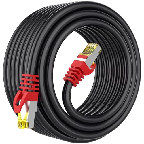 Cat 8 Ethernet Cable 80 ft, 26AWG 40Gbps 2000Mhz S/FTP Indoor & Outdoor Shielded LAN Cable (Multiple Lengths)