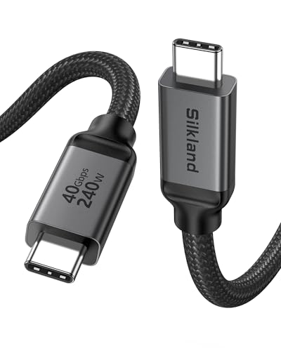 Silkland USB 4 Cable for Long Thunderbolt 4 Cable 10FT, 40Gbps/8K Display/240W Charging, USB C Thunderbolt 3 Cable 3M, USB C Monitor Cable Compatible for MacBook, Dock, iPhone 16/15, ARZOPA, KYY, SSD