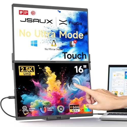 JSAUX FlipGo Touchscreen 16" Dual Monitor