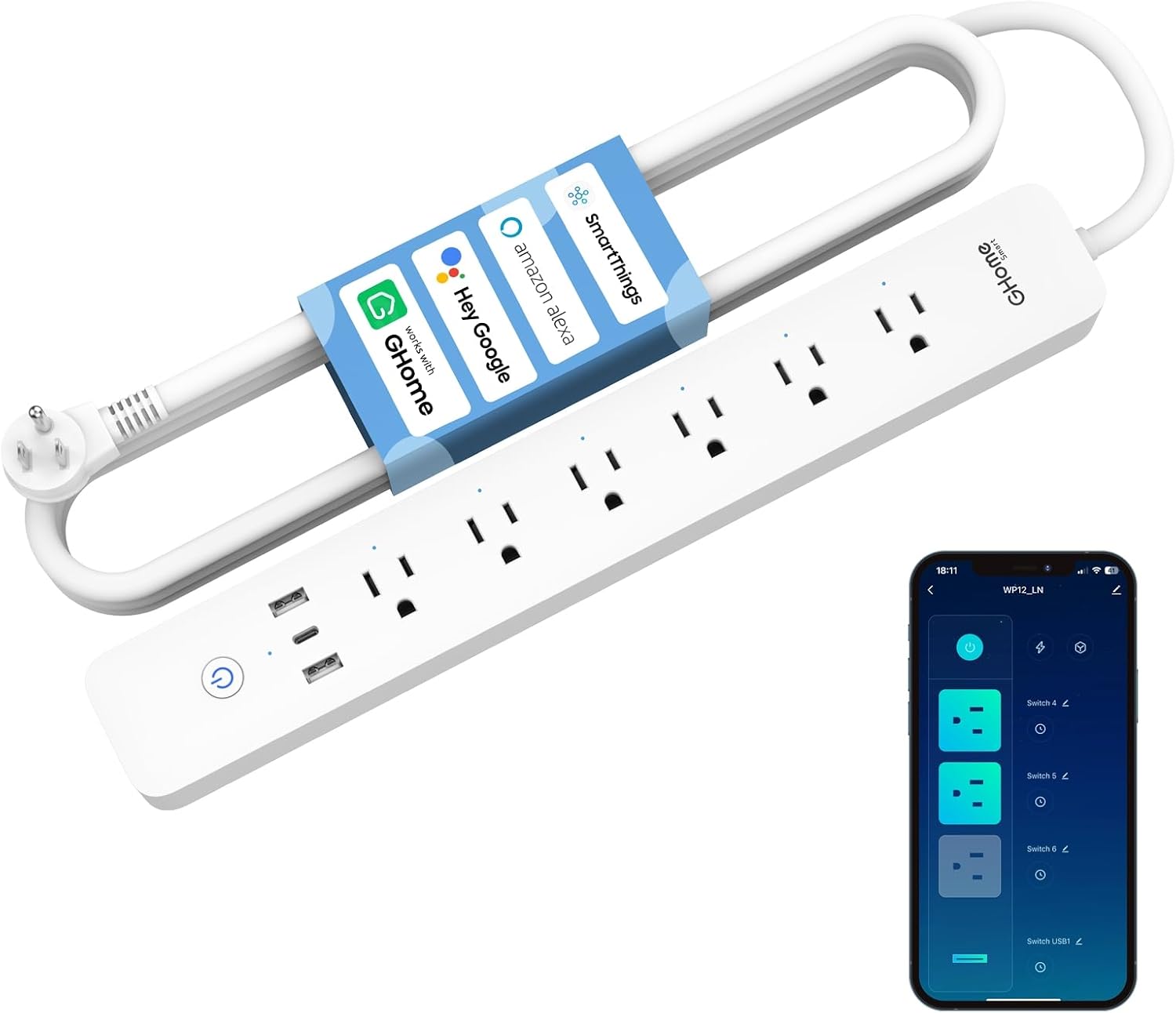 GHome Smart Plug Power Strip
