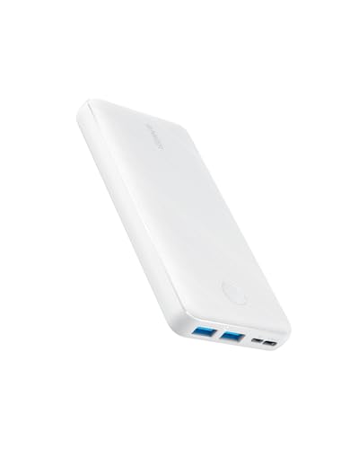 Anker Portable Charger, 325 Power Bank (PowerCore Essential 20K), 20K Battery Pack with 15W Charging, PowerIQ, 2 USB-A, 1 Micro USB, Two-Way USB-C Ports for iPhone Series, AirPods, and More (White)