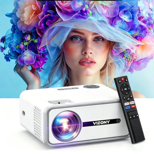 Mini Projector with WiFi and Bluetooth, 450ANSI 1080P FHD Home Movie Projector, Portable Outdoor Projector with 250" Display+Zoom, Compatible w/Phone//Laptop/TV Stick-Indoor&Outdoor