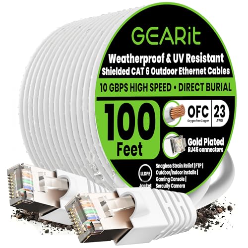 GEARit Cat6 Outdoor Ethernet Cable (100ft)