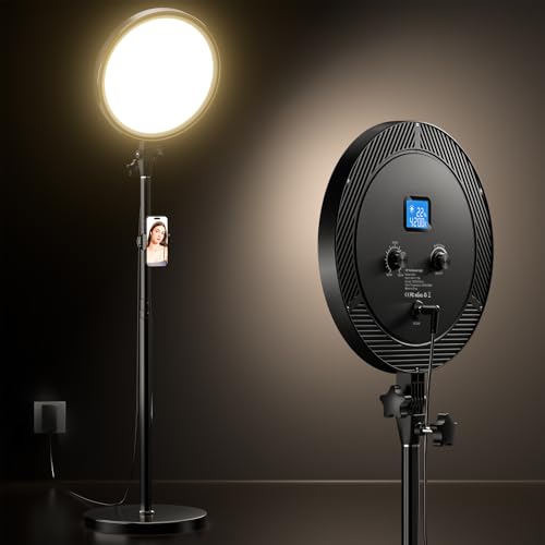 UBeesize Professional Ring Light with Stand, Phone Holder & Remote  6500K Full-Screen LED Lighting for Makeup, Photography, Studio, Barber, and Live Streaming