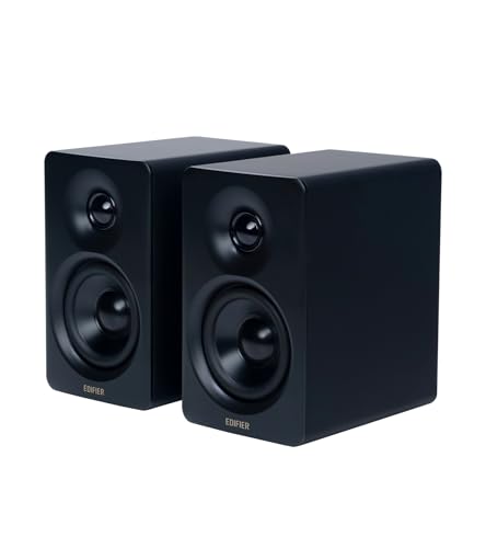 Edifier M60 Multimedia Speaker Bluetooth 5.3, 66W RMS, Hi-Res Audio & Hi-Res Wireless Audio, LDAC,3" Mid Bass & 1" Tweeter, USB-C & Aux Inputs, Compact Desktop Speaker  Black