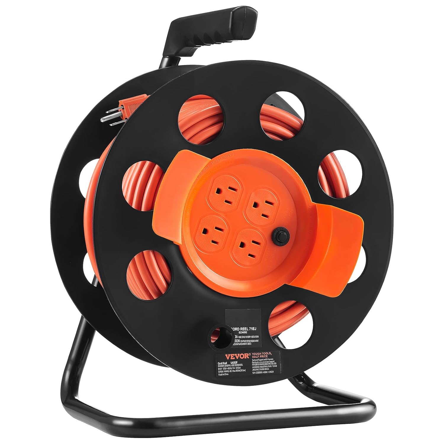 VEVOR 100FT Retractable Extension Cord Reel (14AWG)