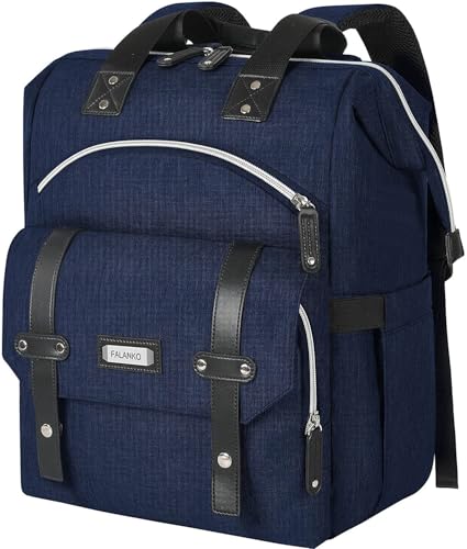FALANKO Laptop Backpack for Women, Doctor Teacher Work Bookbag College Shoulder Bag with USB Port RFID Anti-theft, Nurse Travel Business Bag for Men Women Fit 15.6 Inch Computer