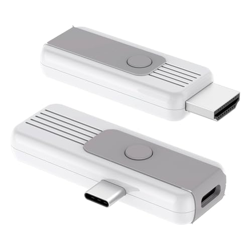 Wireless HDMI Transmitter and Receiver, Upgrade Type-C 3.1 Port Wireless Hdmi Plug & Play Portable 2.4G/5G for Streaming Video and Audio to HDTV/Projector/Monitor from Martphone/Tablet/Laptop