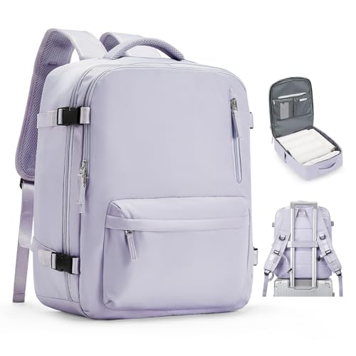 VGCUB Lightweight Travel Backpack for Women Men,Carry on Backpack Flight Approved Luggage,Water Resistant Laptop College Work Backpack Personal Item Daypack Bookbag Mochila de Viaje,Purple taro