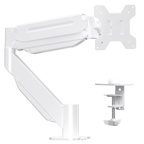 Suptek Ultrawide Monitor Arm Mount for 17 to 49 Inch Heavy Duty Curved Screen,Holds 46.2 lbs,Adjustable Gas Spring Monitor Arm Desk Mount Stand,75/100 Vesa Mount,White(MD71LW)