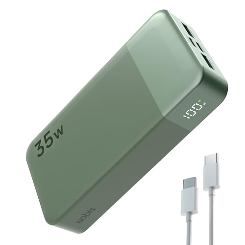 NOBIS Portable Charger, 20000mAh Power Bank, 35W Power Bank Fast Charging, Battery Pack with C to C Cable, Battery Bank with Digital Display for Phone Android etc