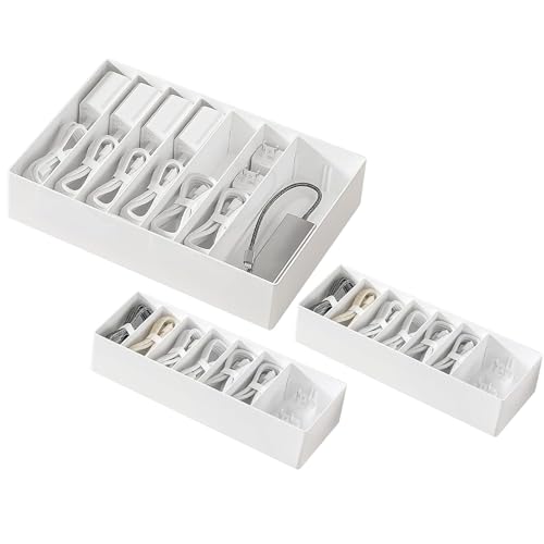 PAVSTINE 3 Pcs Cable Organizer Box