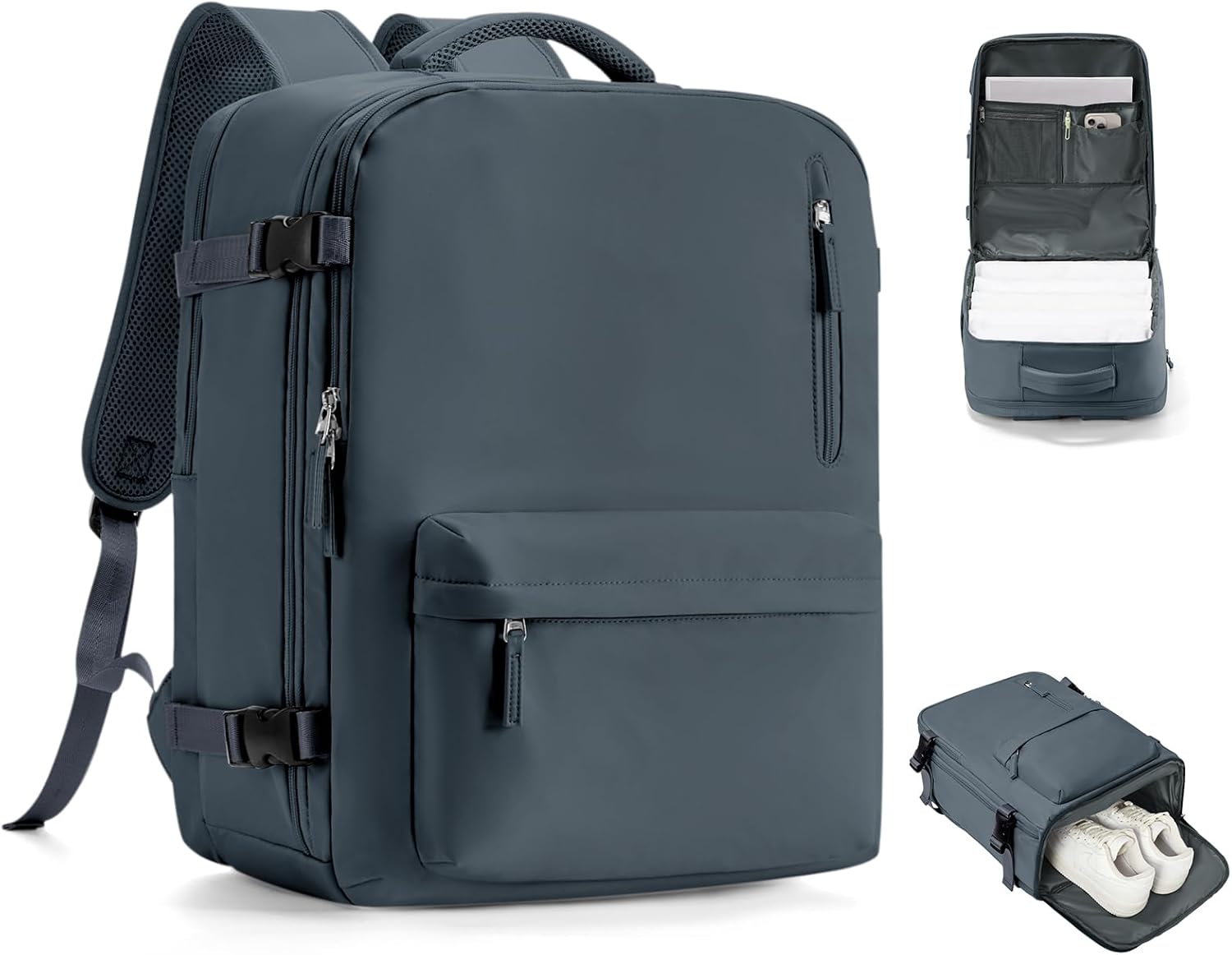 Travel Backpack for Women Men (Grey Blue)
