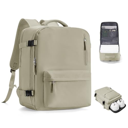 VGCUB Travel Backpack for Women Men for Spirit Airlines Personal Item Bag 18x14x8 Inches Laptop College Backpack,Waterproof Carry on Flight Approved Work Backpack Mochila de Viaje,Large Grey brown