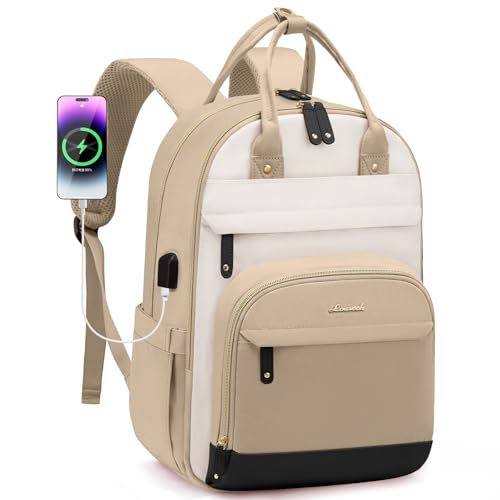 LOVEVOOK Backpack for Women (Beige-Khaki-Black)