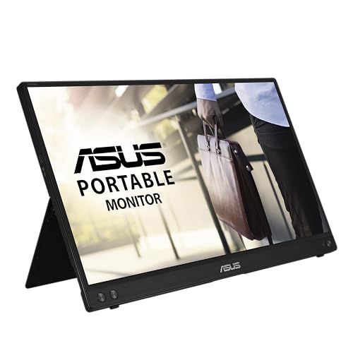 ASUS ZenScreen 15.6 1080P Portable Monitor (MB16ACVR) - Full HD, IPS, Eye Care, Flicker Free, Blue Light Filter, Kickstand, USB-C Power Delivery, for Laptop, PC, Phone, Console