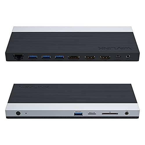 WAVLINK USB C Docking Station 3 Monitor with 100W PD, USB-C Laptop Dock Triple Display for Dell Hp Lenovo Windows, Type C Adapter Hub - Dual HDMI, DisplayPort, Ethernet, 4 USB3.0, SD/TF Slot, Audio