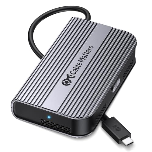Cable Matters 40Gbps Portable USB4 / Thunderbolt 4 SSD Enclosure for M.2 NVMe SSD - Up to Read:3800MB/s, Write:3600MB/s, NVMe Enclosure, Tool-Free, Intelligent Cooling, Thunderbolt 4/5 Compatible