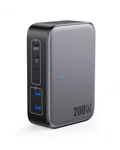 Pxwaxpy 200W 6‑Port Foldable Charger