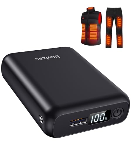 7.4V 18400mAh Heated Vest Battery Pack Compatible with ORORO and Venustas, Portable 7.4V Battery Pack for Heated Jacket with 2 Adapter Cables, Power Bank for Heated Vest(No for 5V Heated Device)