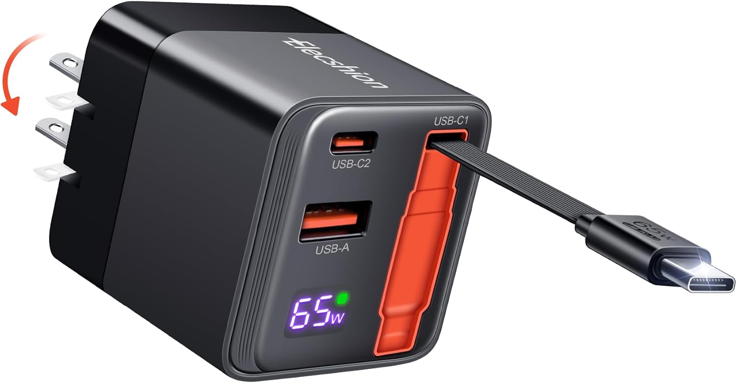65W Retractable Wall Charger