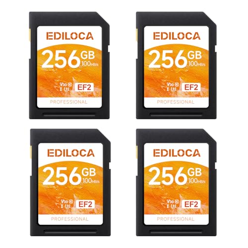 Ediloca UHS-I 256GB SD Card 4-Pack