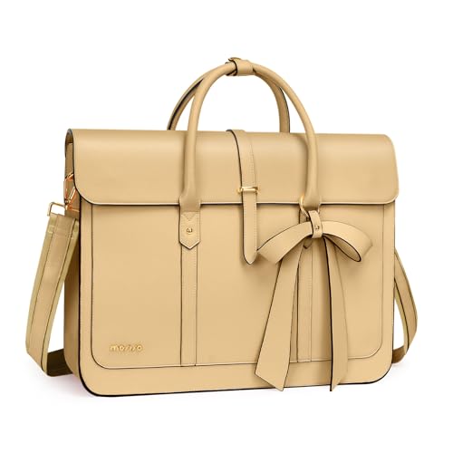 MOSISO Laptop Bag for Women, 13-14 inch PU Leather
