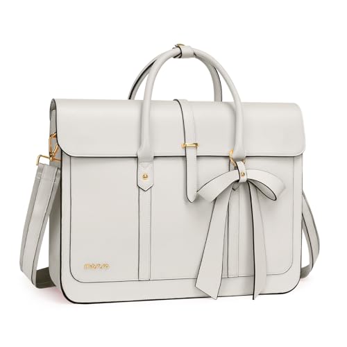 MOSISO PU Leather Briefcase (Beige)