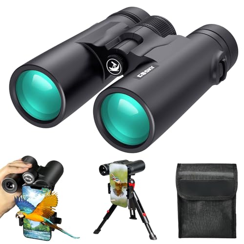 Gosky 8x42 Roof Prism Binoculars for Adults, HD Professional Binoculars for Bird Watching Travel Stargazing Hunting Concerts Sports-BAK4 Prism FMC Lens-with Phone Mount Tripod Strap Carrying Bag